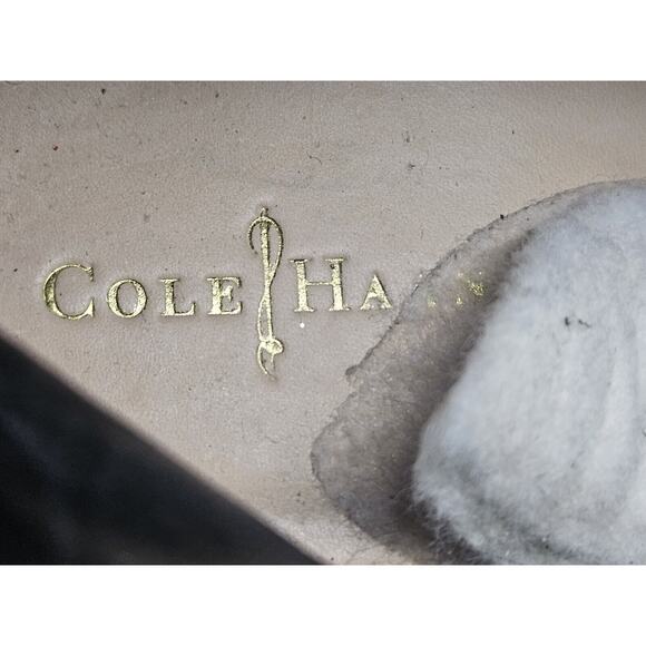 Cole Haan Allen Bootie Zip Ankle Boots Women's 9.5 Black Gold Burnished Metallic - Picture 10 of 10